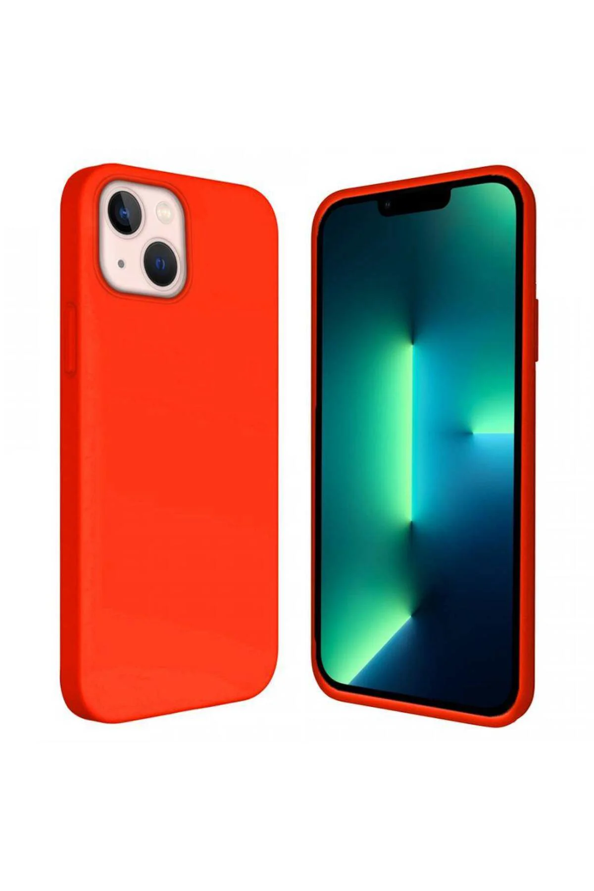 Apple iPhone 15 6.1'' İçi Kadife Silikon Kılıf Turuncu
