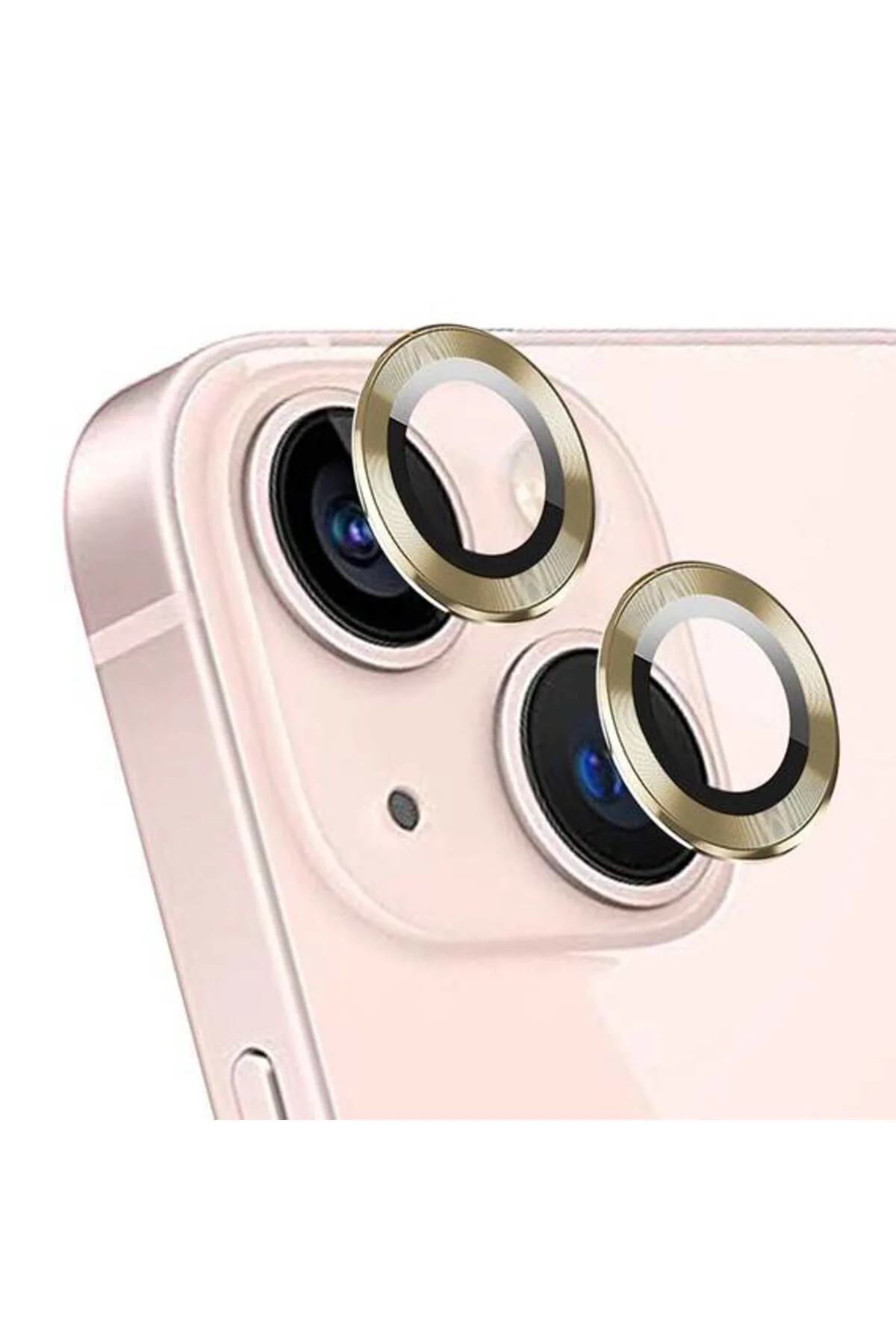 Apple iPhone 15 6.1'' Metal Çerçeveli Kamera Koruma Lensi Gold