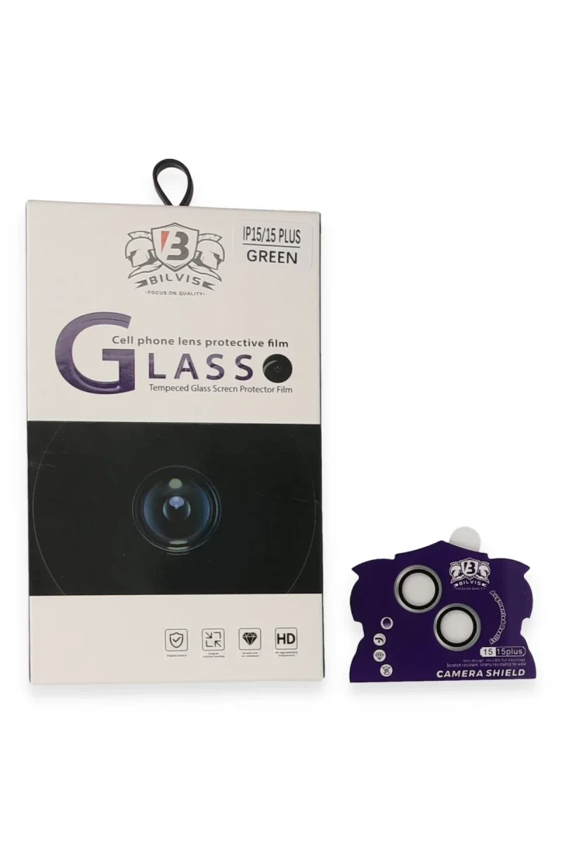 Apple iPhone 15 Bilvis Titan Kamera Lens - Yeşil
