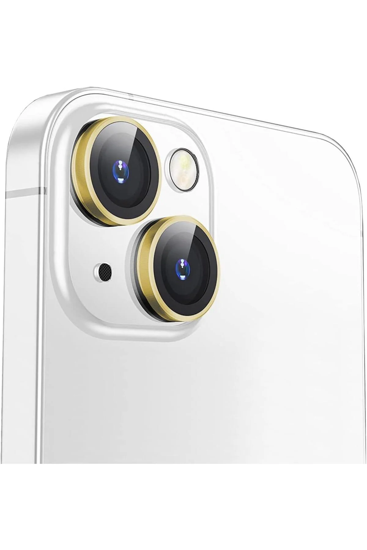 Apple iPhone 15 Gerçek Cam Safir Lens Koruma Gümüş
