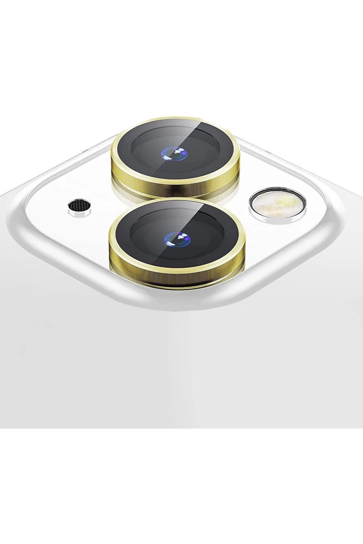 Apple iPhone 15 Gerçek Cam Safir Lens Koruma Gümüş