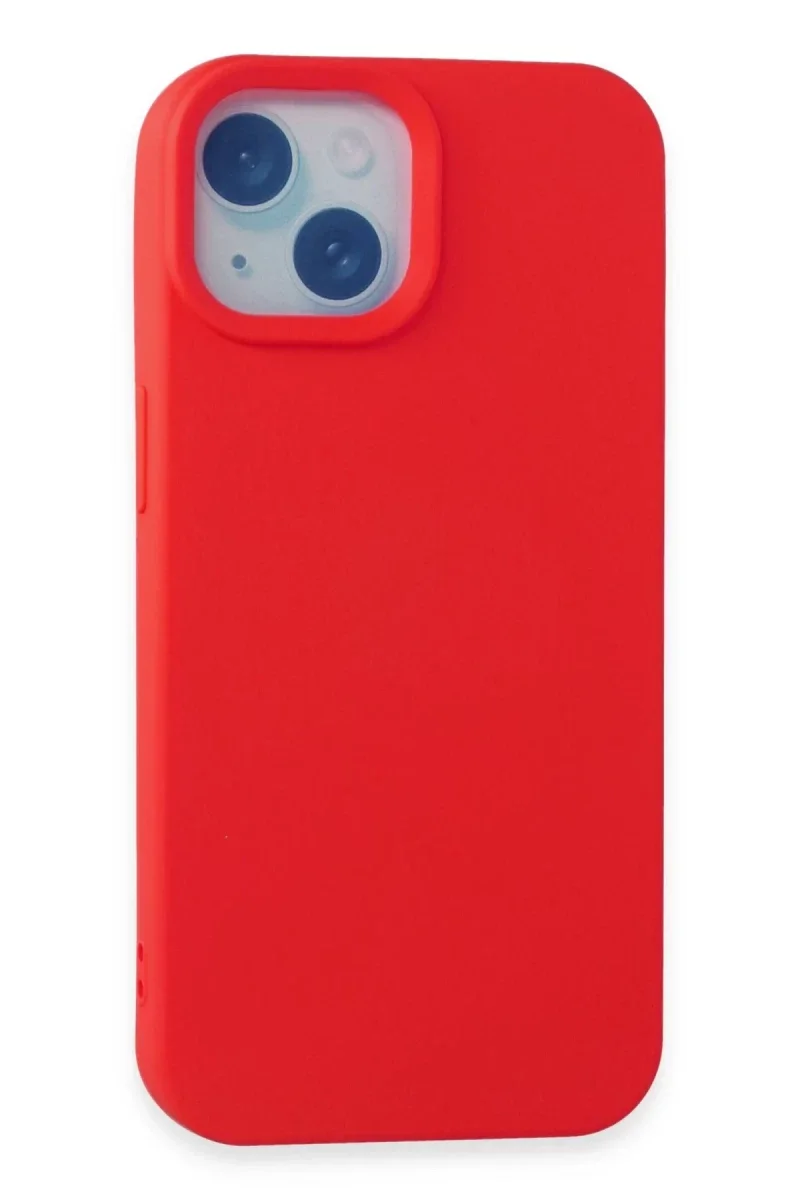 Apple iPhone 15 Kılıf Nano içi Kadife Silikon - Kırmızı Apple iPhone 15 Kılıf Nano içi Kadife Silikon - Kırmızı