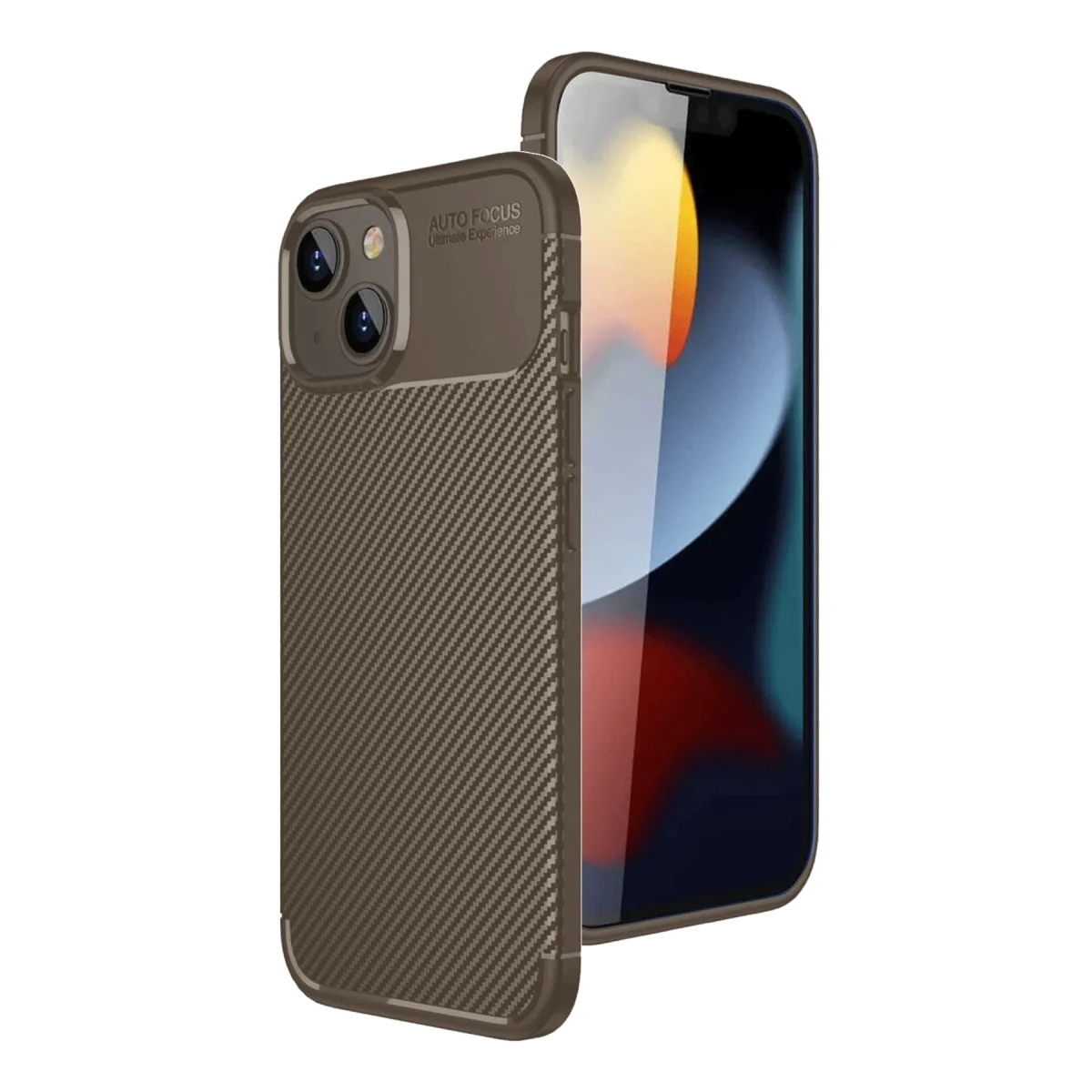 Apple İphone 15 Kılıf Auto Focus Karbon Kapak - Kahverengi Apple İphone 15 Kılıf Auto Focus Karbon Kapak - Kahverengi