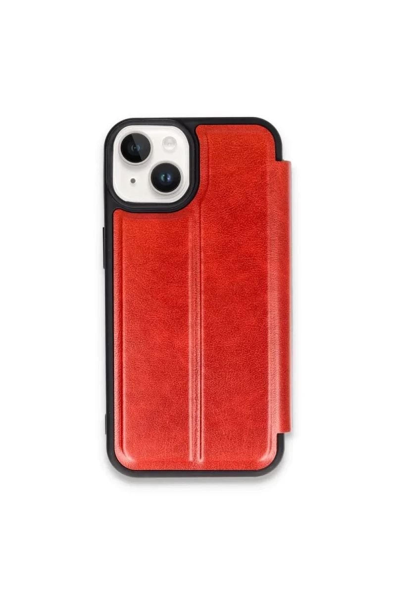 Apple iPhone 15 Kılıf Flip Cover - Kırmızı