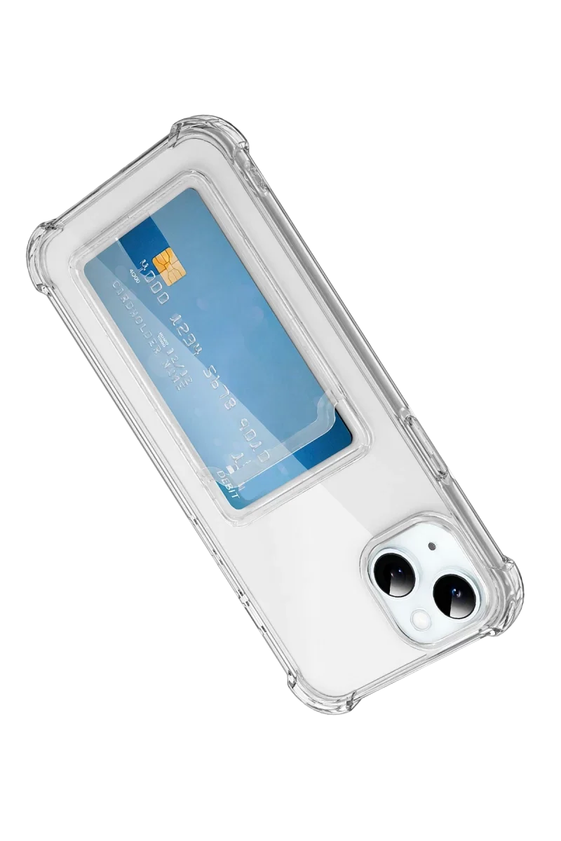 Apple iPhone 15 Kılıf Kart Şeffaf Silikon - Şeffaf Apple iPhone 15 Kılıf Kart Şeffaf Silikon - Şeffaf