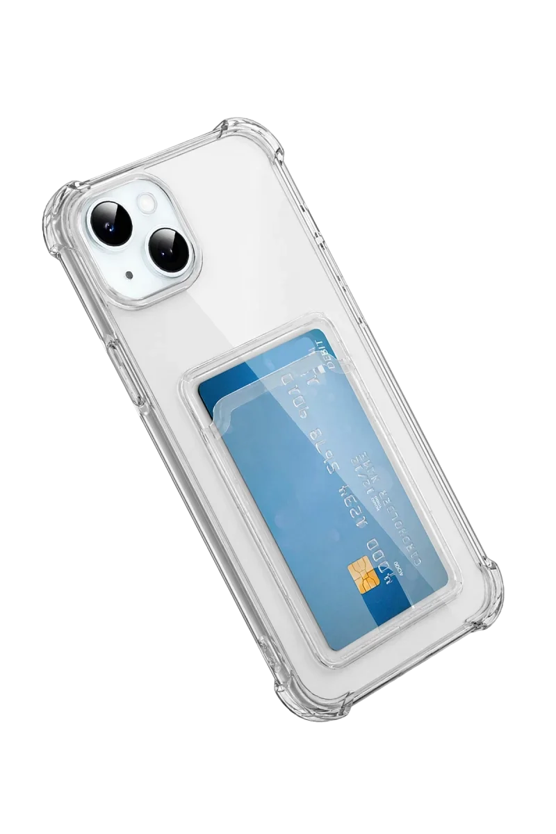 Apple iPhone 15 Kılıf Kart Şeffaf Silikon - Şeffaf Apple iPhone 15 Kılıf Kart Şeffaf Silikon - Şeffaf