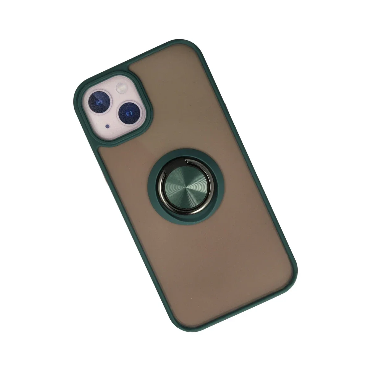 Apple iPhone 15 Kılıf Montreal Yüzüklü Silikon Kapak - Yeşil Apple iPhone 15 Kılıf Montreal Yüzüklü Silikon Kapak - Yeşil - Görsel 2