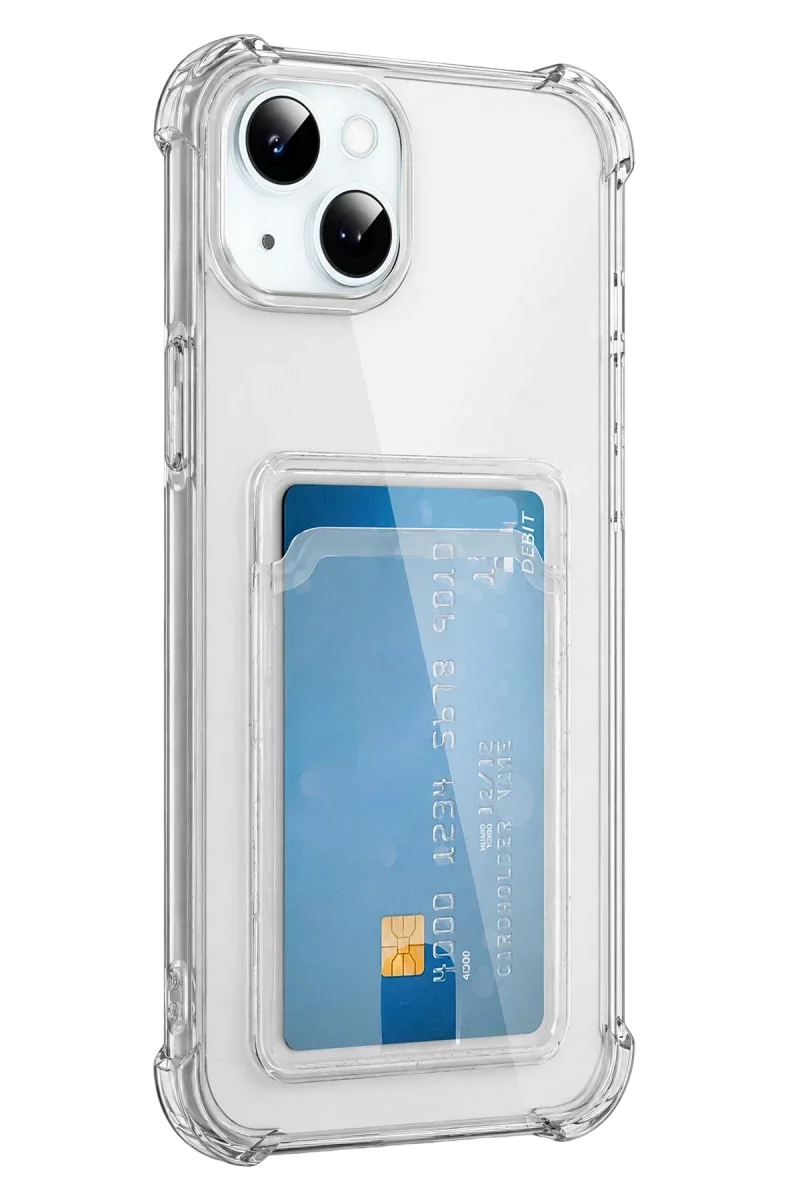 Apple iPhone 15 Kılıf Kart Şeffaf Silikon - Şeffaf Apple iPhone 15 Kılıf Kart Şeffaf Silikon - Şeffaf