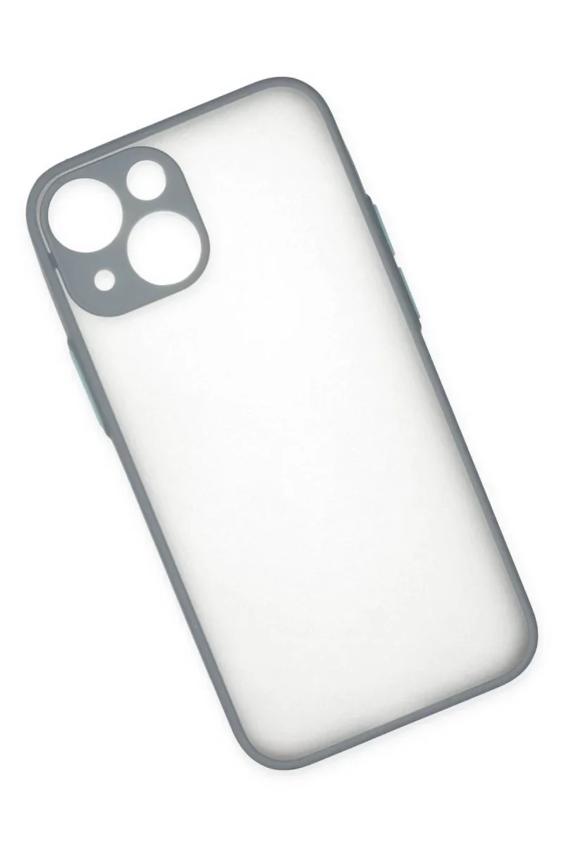 Apple iPhone 15 Plus Kılıf Montreal Silikon Kapak - Gri