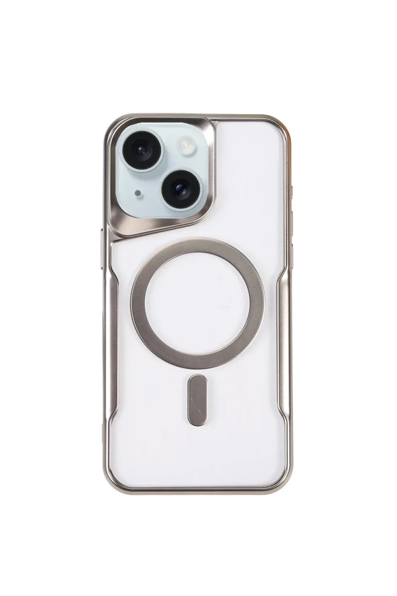 Apple iPhone 15 Plus Kılıf Boyi Magsafe Silikon Kapak - Gümüş Apple iPhone 15 Plus Kılıf Boyi Magsafe Silikon Kapak - Gümüş