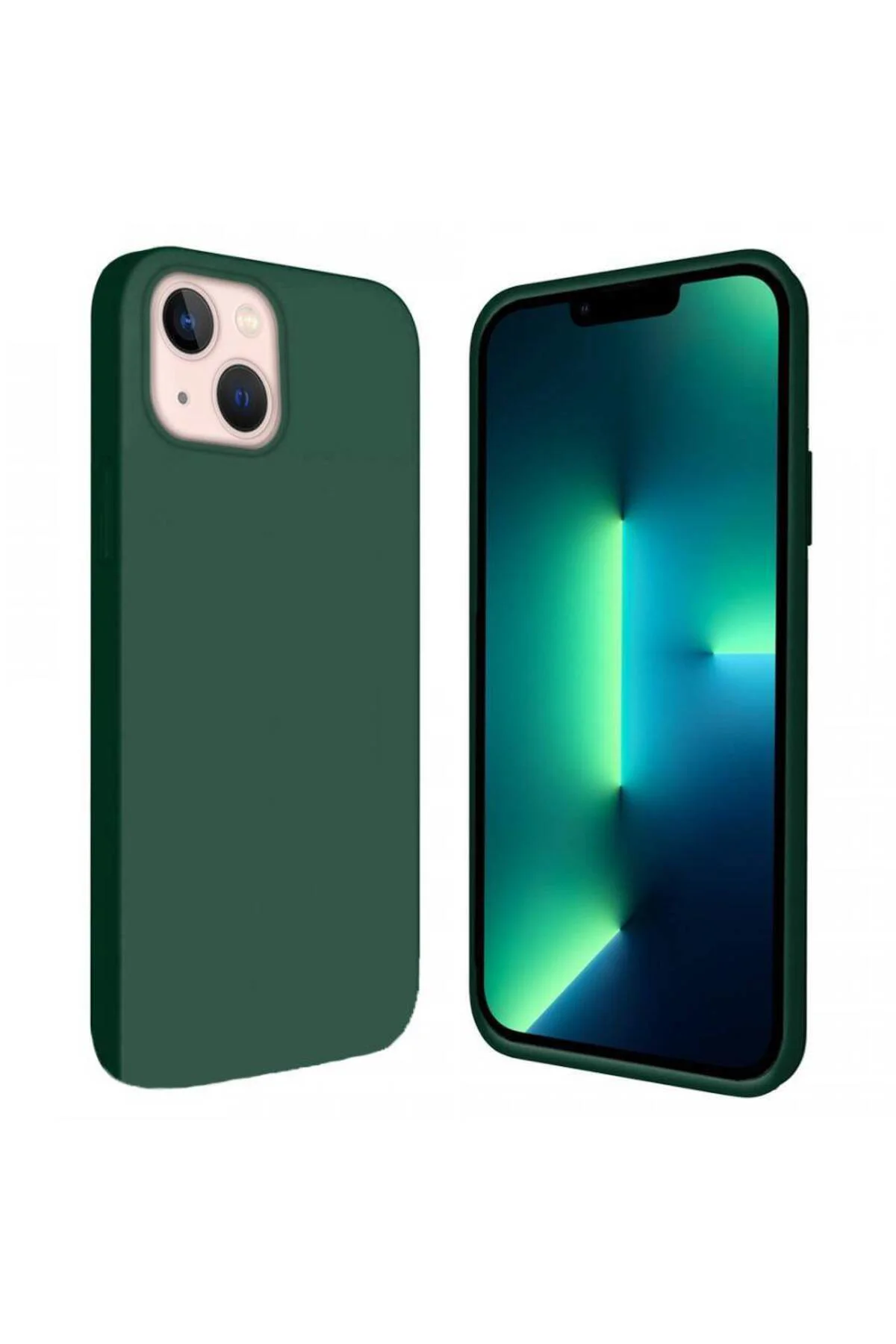 Apple iPhone 15 Plus 6.7'' İçi Kadife Silikon Kılıf Haki