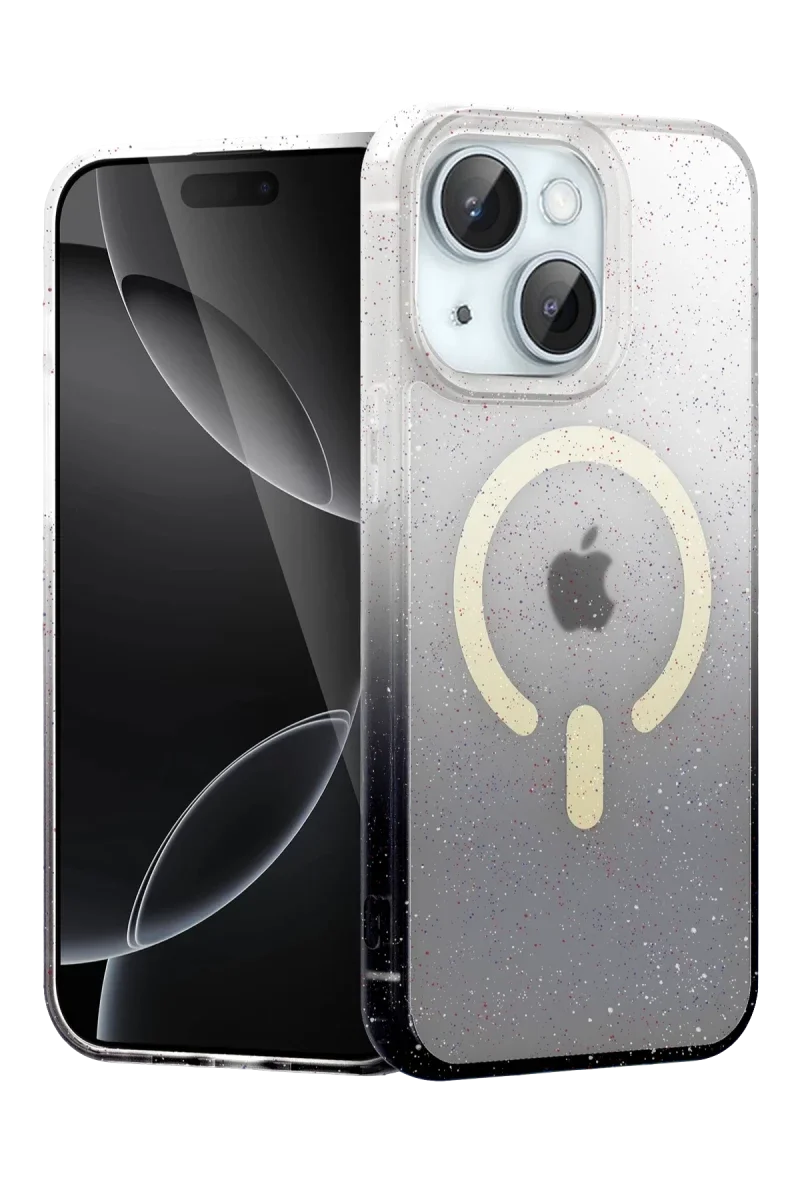 Apple iPhone 15 Plus Pummel Shiny Magsafe Kapak - Siyah