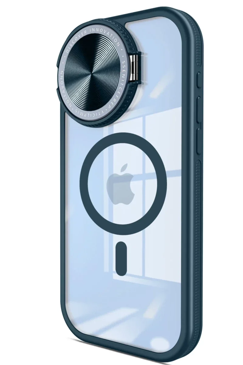 Apple iPhone 15 Pro Kılıf Teleskop Lens Magsafe Silikon Kapak - Lacivert Apple iPhone 15 Pro Kılıf Teleskop Lens Magsafe Silikon Kapak - Lacivert