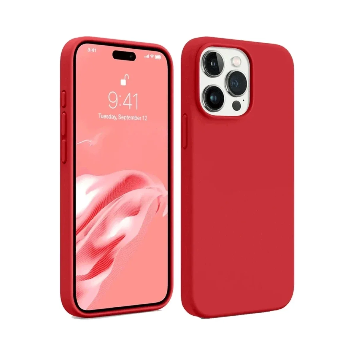 Apple iPhone 15 Pro Max Kılıf First Silikon - Kırmızı Apple iPhone 15 Pro Max Kılıf First Silikon - Kırmızı