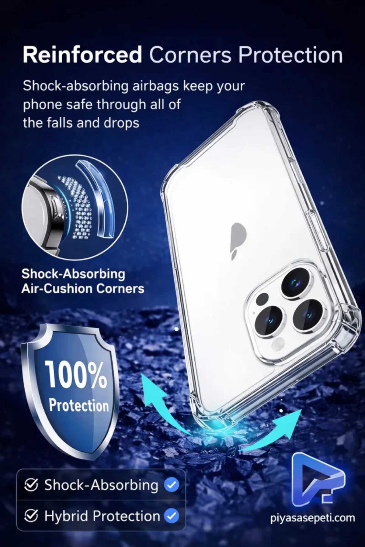 Apple iPhone 15 Pro Max Şeffaf Tank Silikon Kapak Apple iPhone 15 Pro Max Şeffaf Tank Silikon Kapak