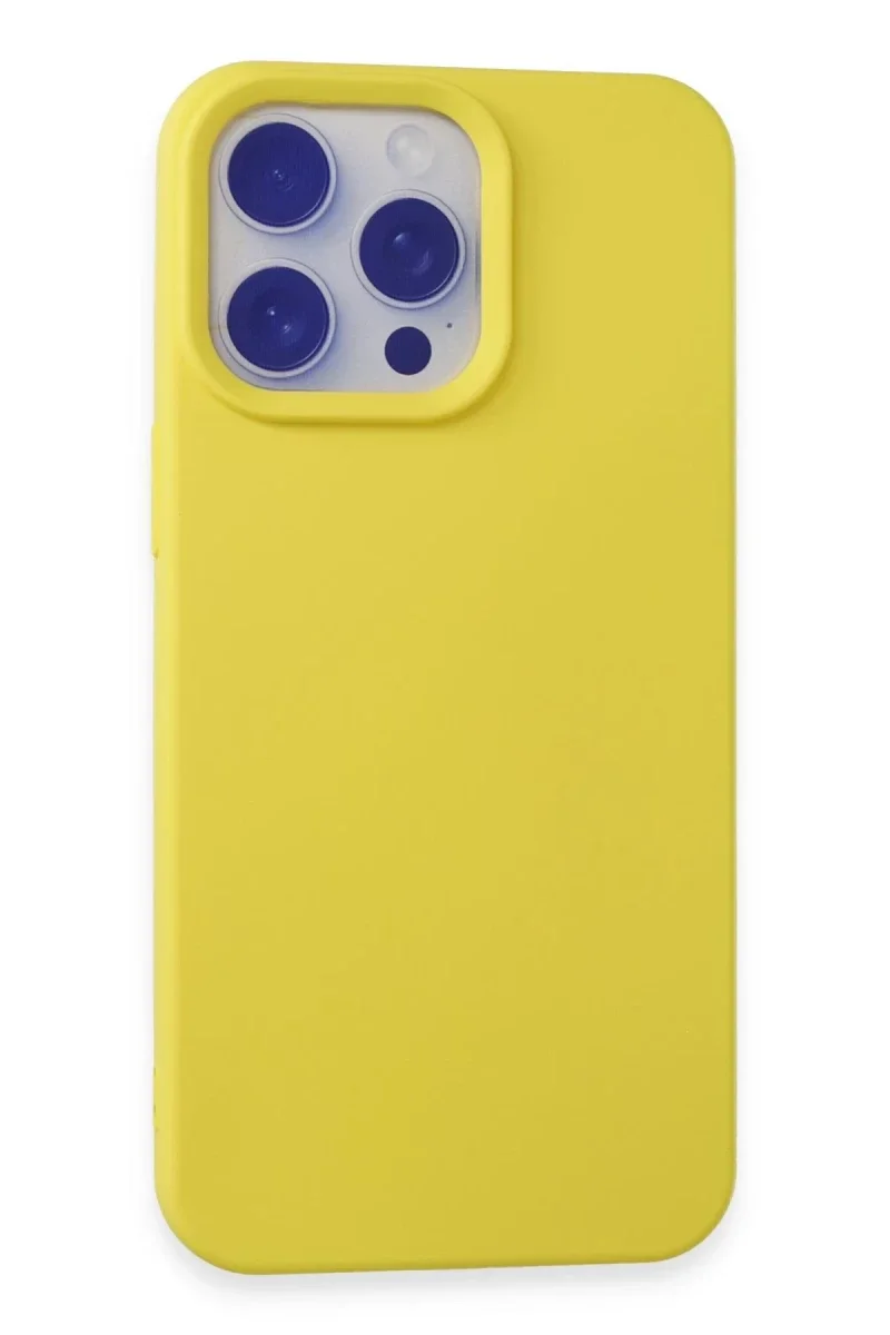 Apple iPhone 15 Pro Max Kılıf Nano içi Kadife Silikon - Sarı Apple iPhone 15 Pro Max Kılıf Nano içi Kadife Silikon - Sarı