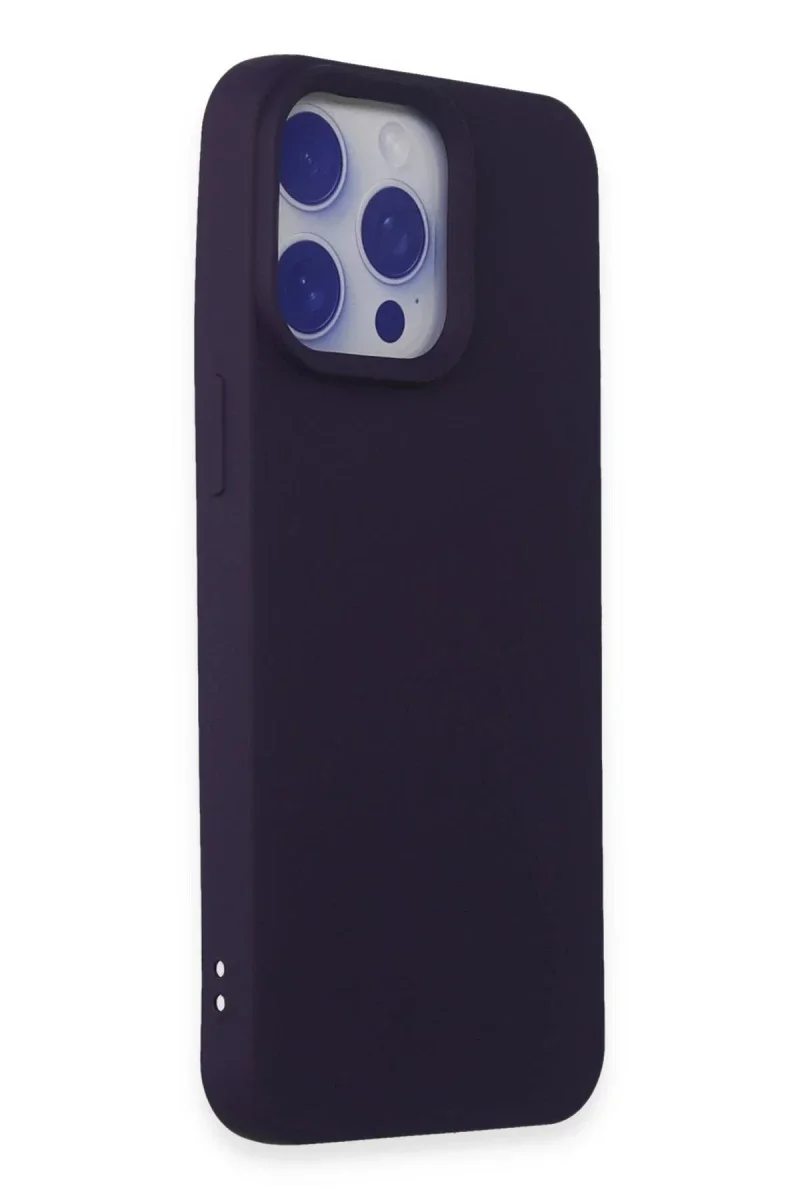 Apple iPhone 15 Pro Max Kılıf Nano içi Kadife Silikon - Mor Apple iPhone 15 Pro Max Kılıf Nano içi Kadife Silikon - Mor