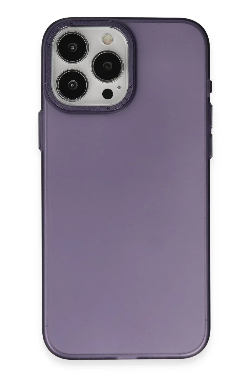 Apple iPhone 15 Pro Max Kılıf Modos Metal Kapak - Derin Mor