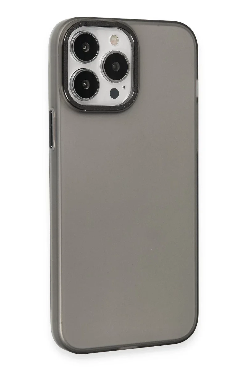 Apple iPhone 15 Pro Max Kılıf Modos Metal Kapak - Siyah