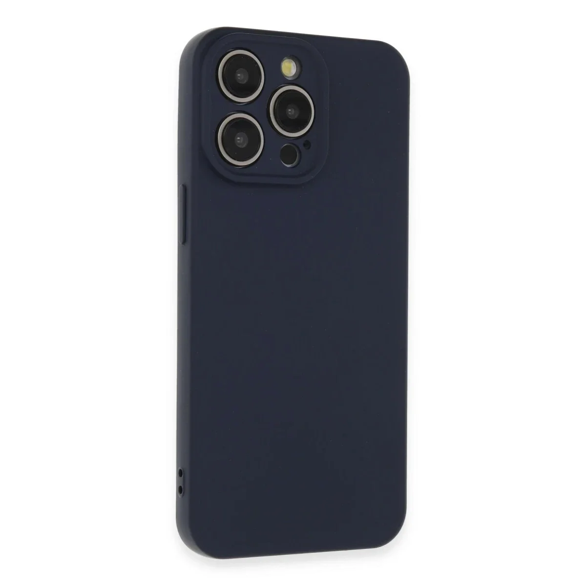 Apple iPhone 15 Pro Max Kılıf Nano içi Kadife Silikon - Lacivert - Görsel 3