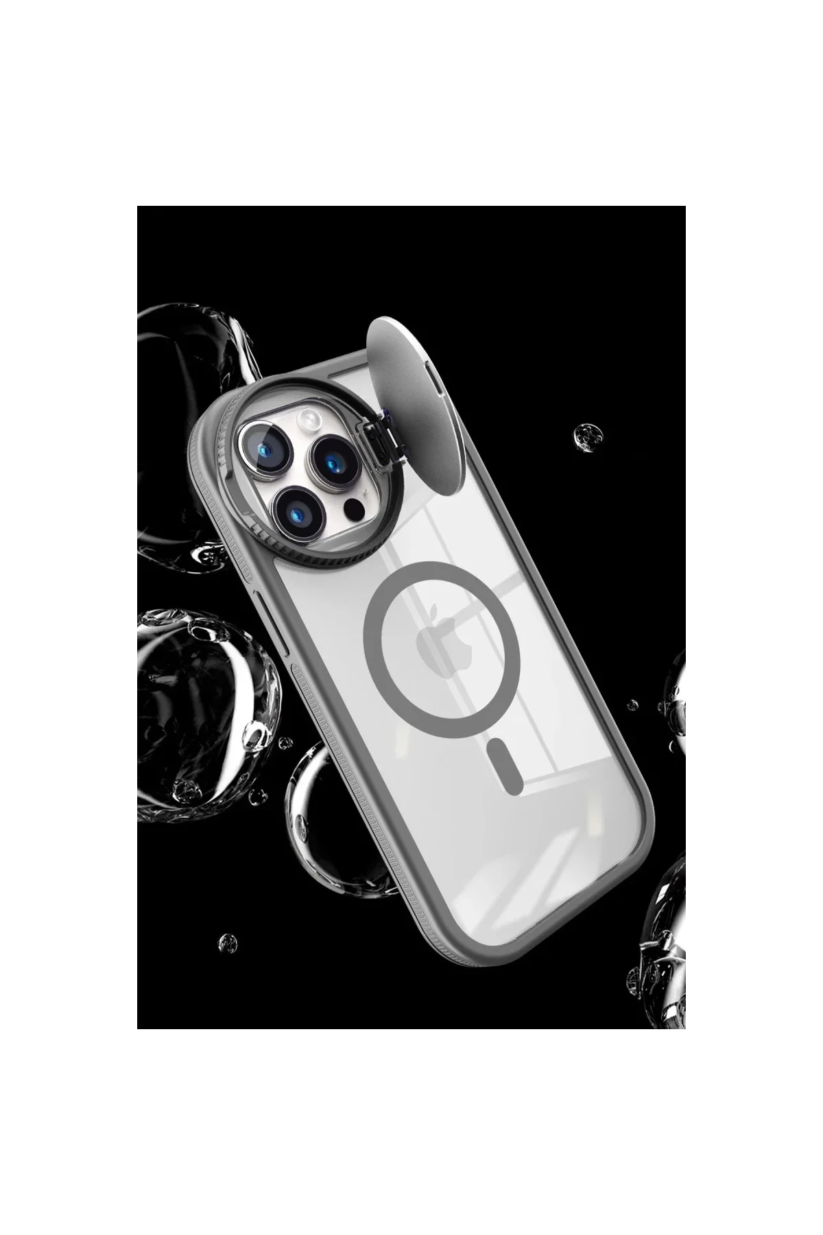 Apple iPhone 15 Pro Max Kılıf Teleskop Lens Magsafe Silikon Kapak - Derin Mor - Görsel 4