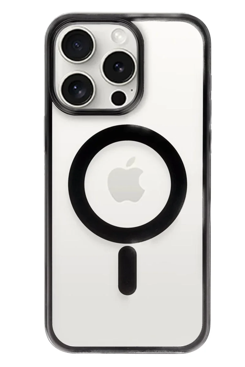 Apple iPhone 15 Pro Max Kılıf Erozi Magsafe Kapak - Siyah Apple iPhone 15 Pro Max Kılıf Erozi Magsafe Kapak - Siyah
