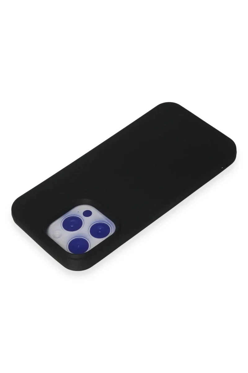 Apple iPhone 15 Pro Max Kılıf Nano içi Kadife Silikon - Siyah
