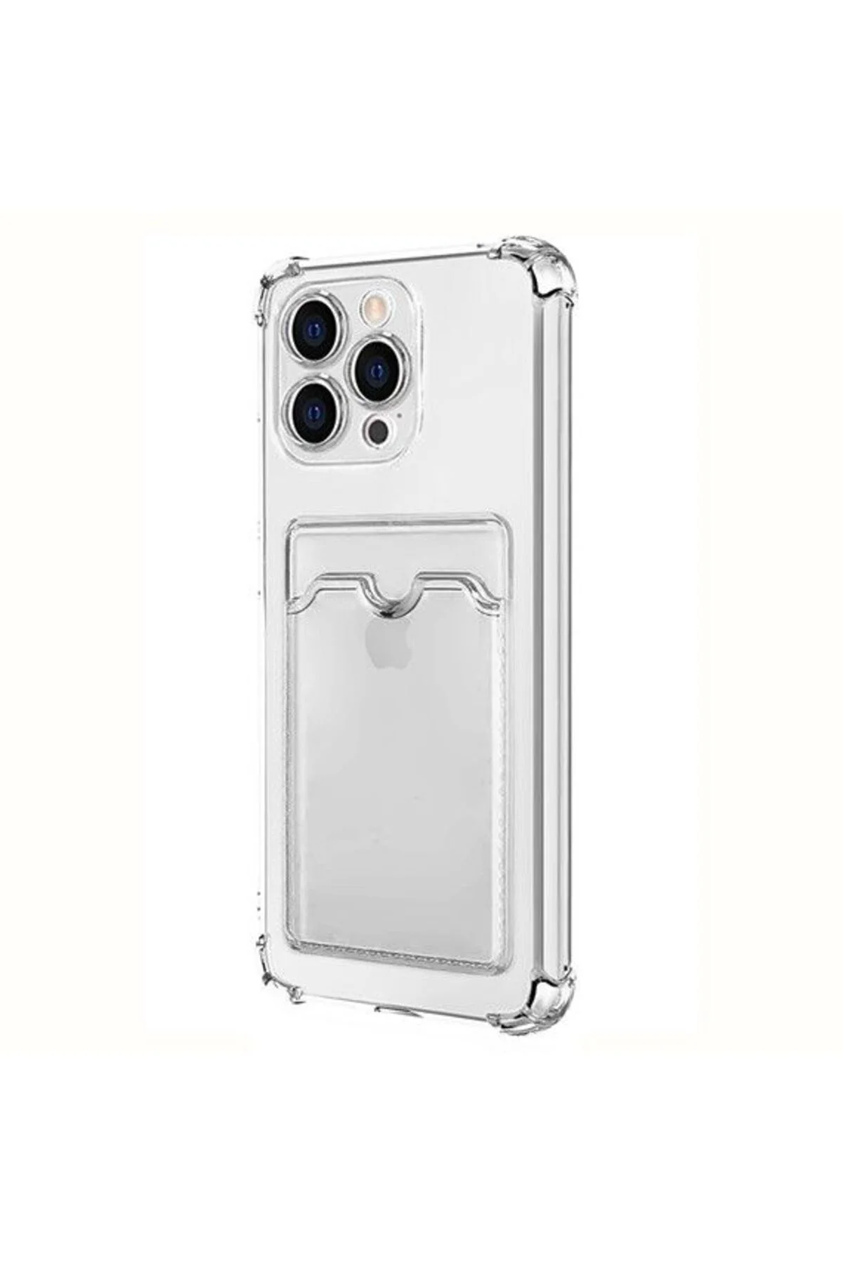 Apple iPhone 15 Pro Transparent Kartlıklı Antişok Kılıf Şeffaf