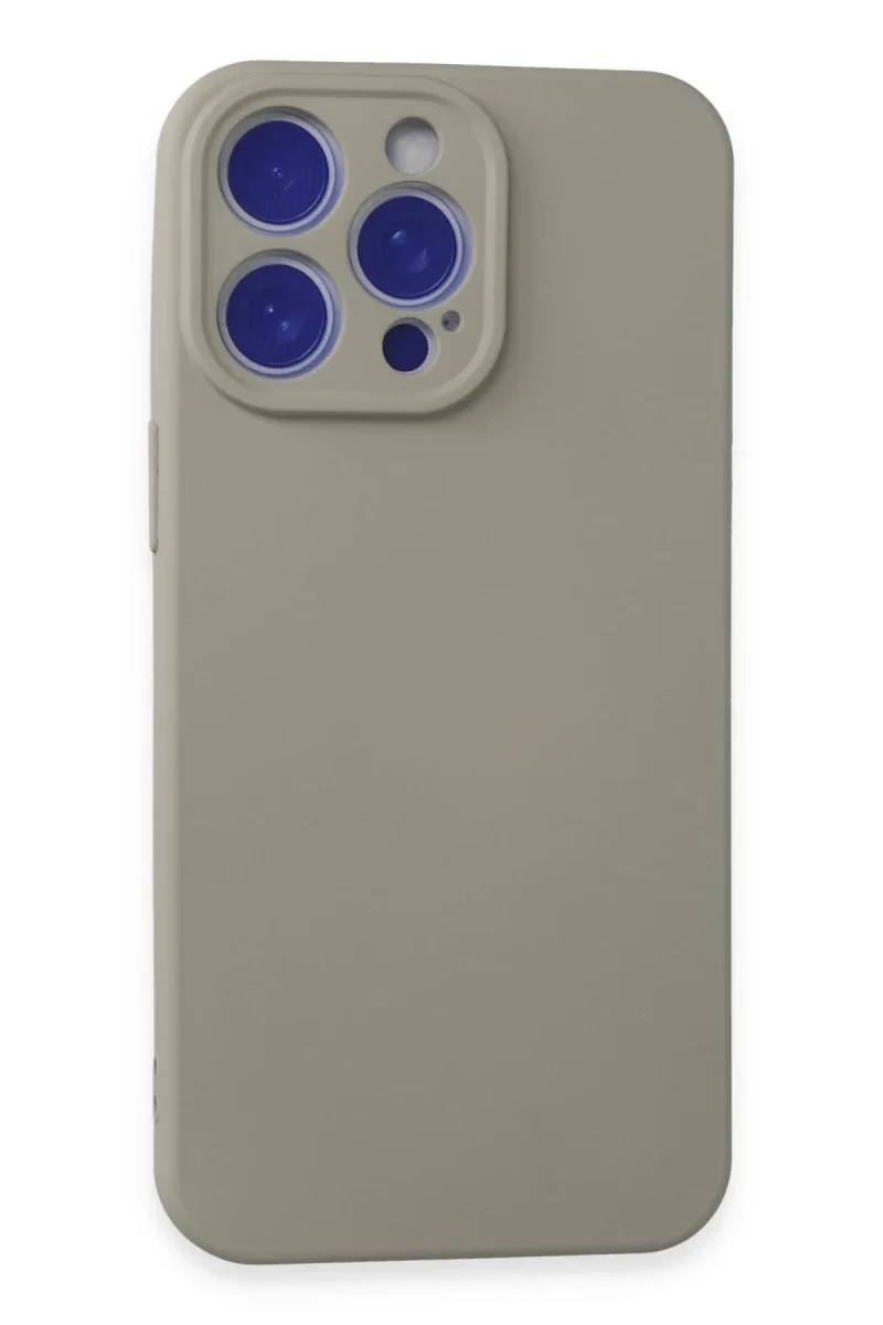 Apple iPhone 15 Pro Max Kılıf Nano içi Kadife Silikon - Titan Gri