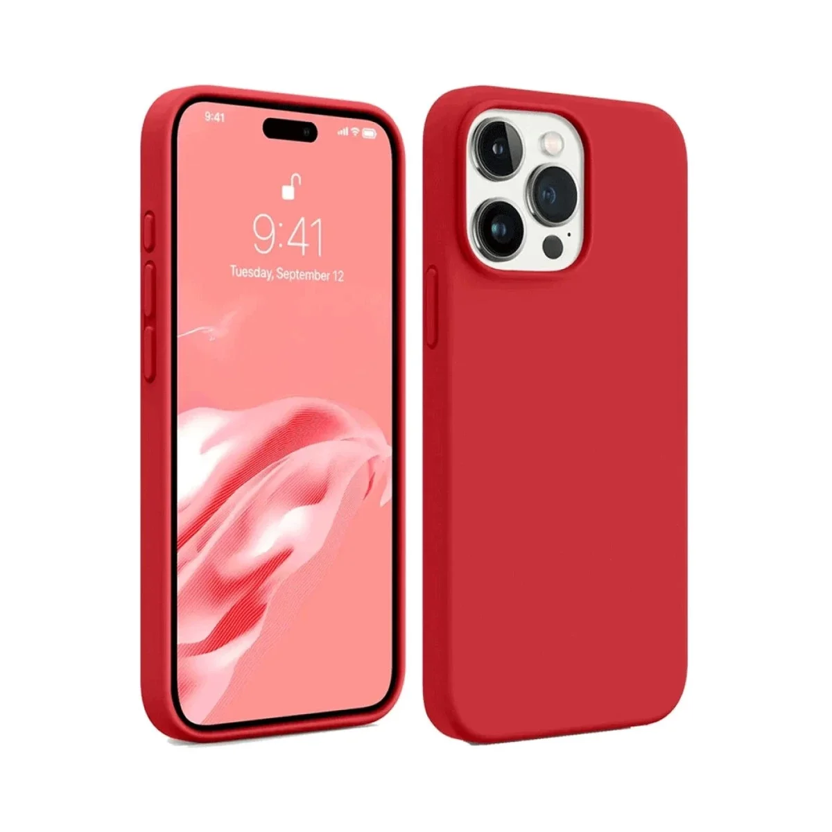Apple iPhone 15 Pro Max Kılıf First Silikon - Kırmızı Apple iPhone 15 Pro Max Kılıf First Silikon - Kırmızı
