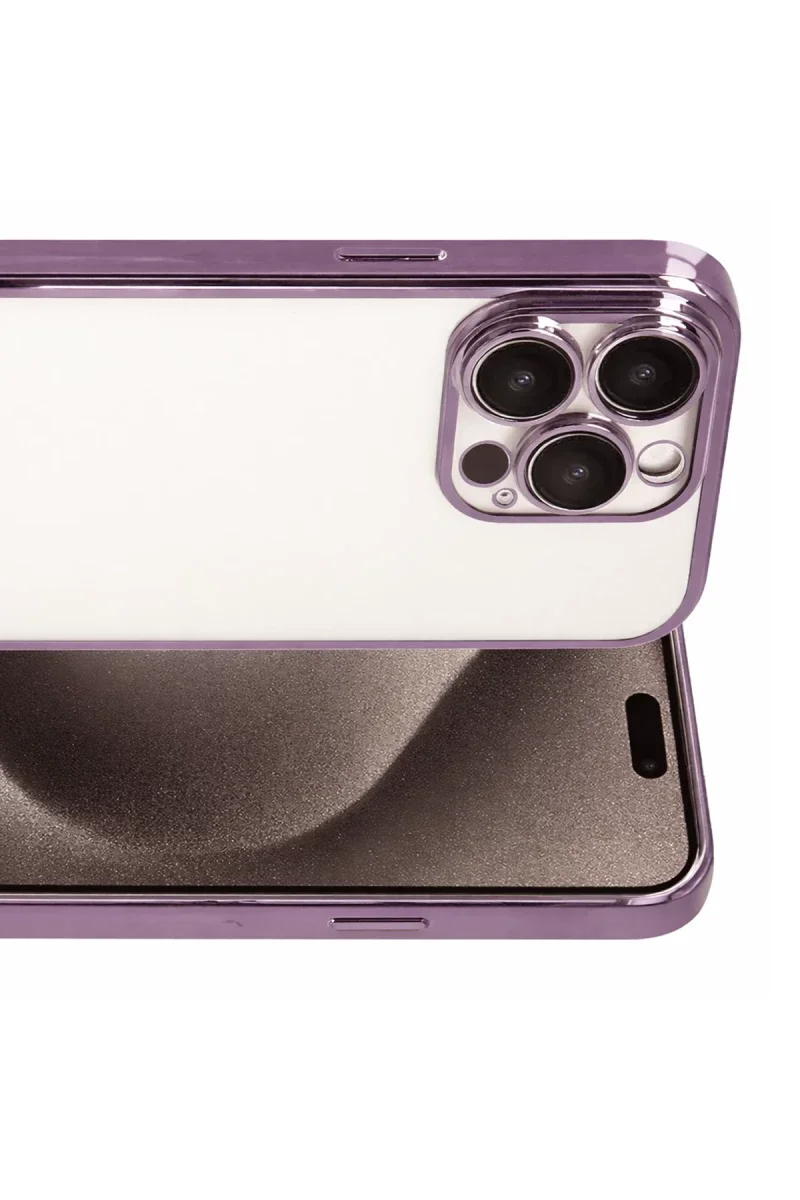 Apple iPhone 15 Pro Max Razer Lensli Silikon - Mor Apple iPhone 15 Pro Max Razer Lensli Silikon - Mor
