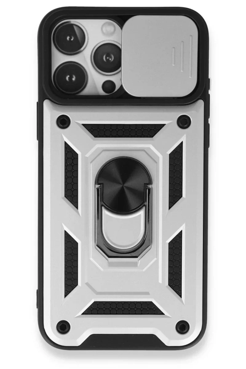 Apple iPhone 15 Pro Max Kılıf Pars Lens Yüzüklü Silikon - Gümüş Apple iPhone 15 Pro Max Kılıf Pars Lens Yüzüklü Silikon - Gümüş