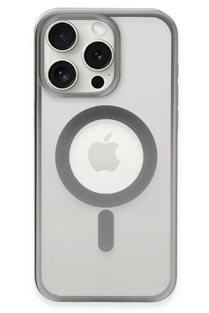 Apple iPhone 15 Pro Kılıf Erozi Magsafe Kapak - Gümüş Apple iPhone 15 Pro Kılıf Erozi Magsafe Kapak - Gümüş