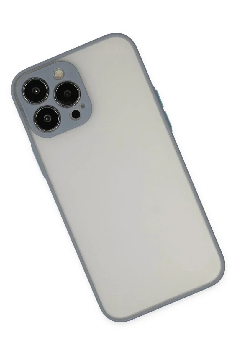 Apple iPhone 15 Pro Max Kılıf Montreal Silikon Kapak - Gri Apple iPhone 15 Pro Max Kılıf Montreal Silikon Kapak - Gri