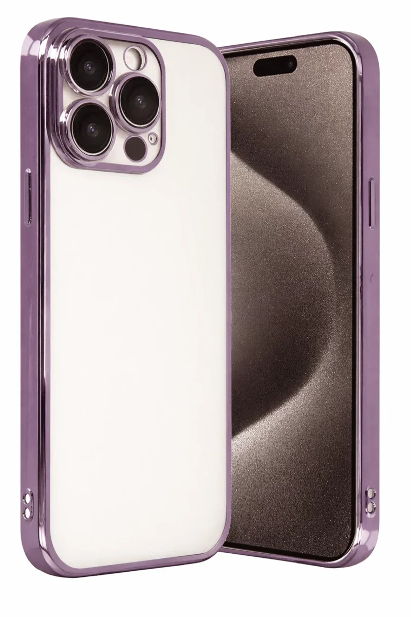 Apple iPhone 15 Pro Max Razer Lensli Silikon - Mor Apple iPhone 15 Pro Max Razer Lensli Silikon - Mor