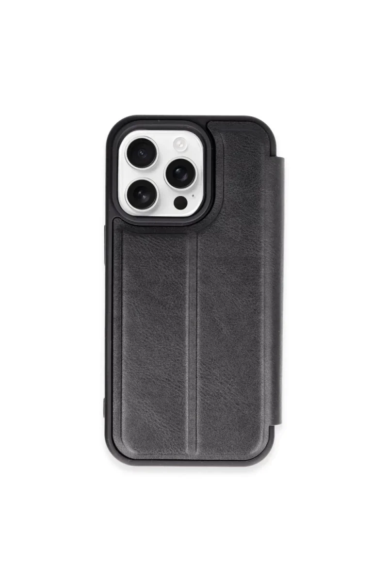 Apple iPhone 15 Pro Max Kılıf Flip Cover - Siyah