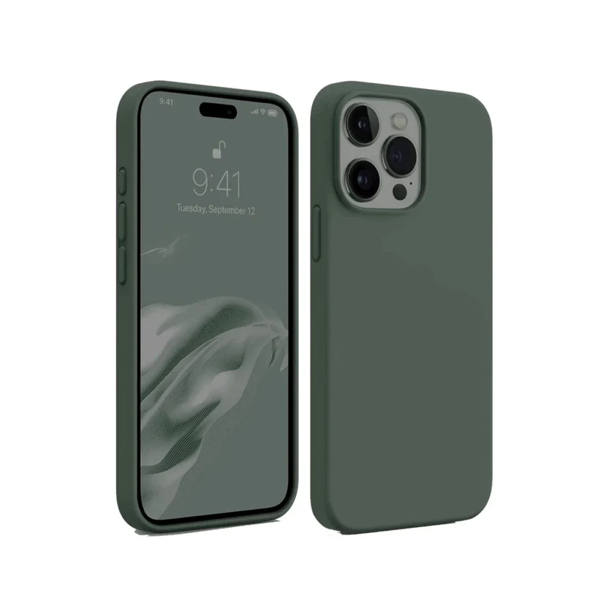 Apple iPhone 15 Pro Kılıf First Silikon - Koyu Yeşil Apple iPhone 15 Pro Kılıf First Silikon - Koyu Yeşil