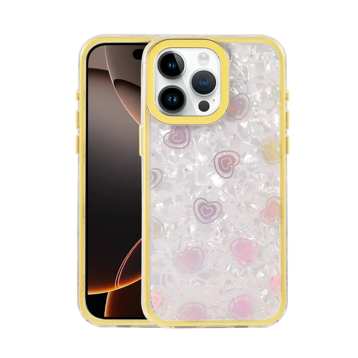 Apple iPhone 15 Pro Lumi Desenli Kapak - Sarı Apple iPhone 15 Pro Lumi Desenli Kapak - Sarı
