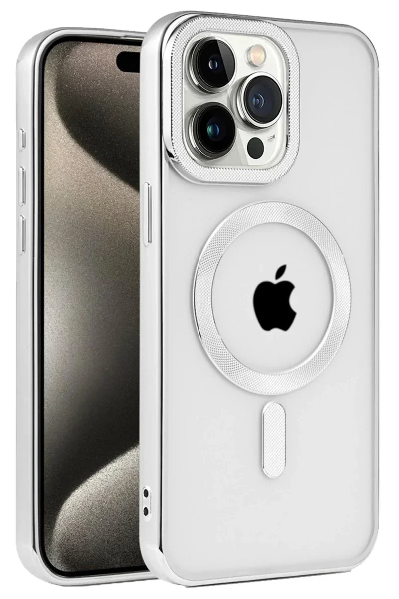 Apple iPhone 15 Pro Max Kılıf Kronos Magsafe Kapak - Gümüş Fiyatı, Yorumları ve Özellikleri