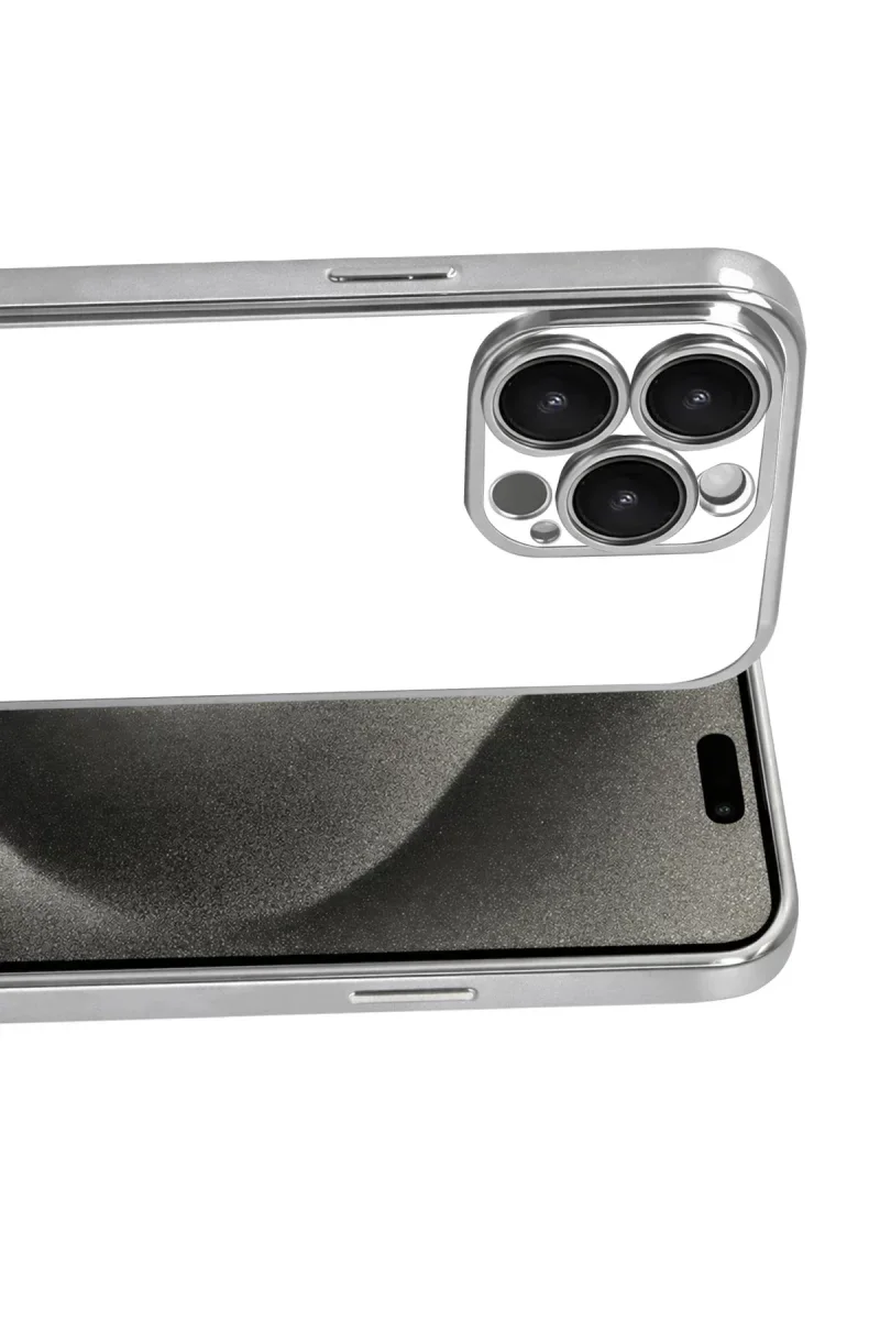 Apple iPhone 15 Pro Max Razer Lensli Silikon - Gümüş Apple iPhone 15 Pro Max Razer Lensli Silikon - Gümüş