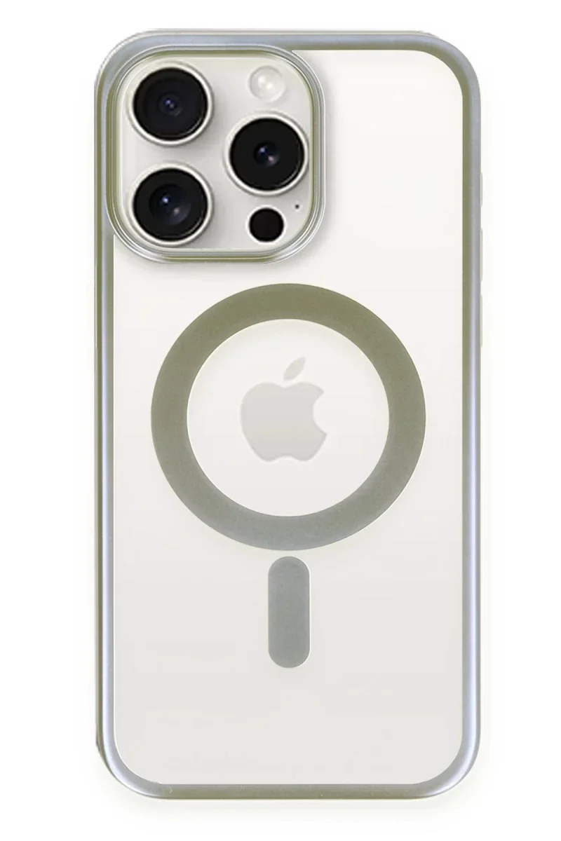 Apple iPhone 15 Pro Kılıf Erozi Magsafe Kapak - Gri Apple iPhone 15 Pro Kılıf Erozi Magsafe Kapak - Gri