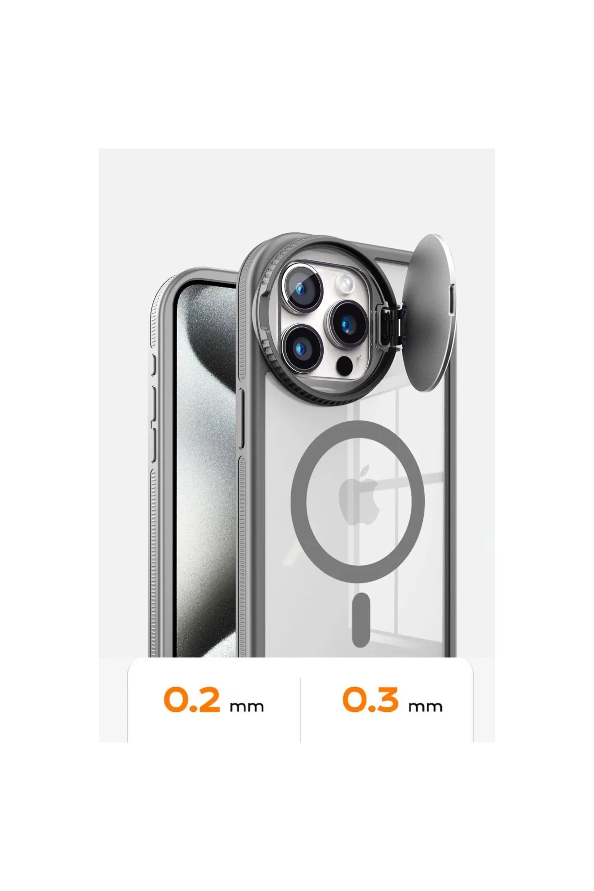 Apple iPhone 15 Pro Max Kılıf Teleskop Lens Magsafe Silikon Kapak - Derin Mor - Görsel 5