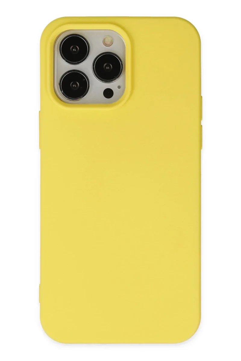 Apple iPhone 15 Pro Kılıf Nano içi Kadife Silikon - Sarı