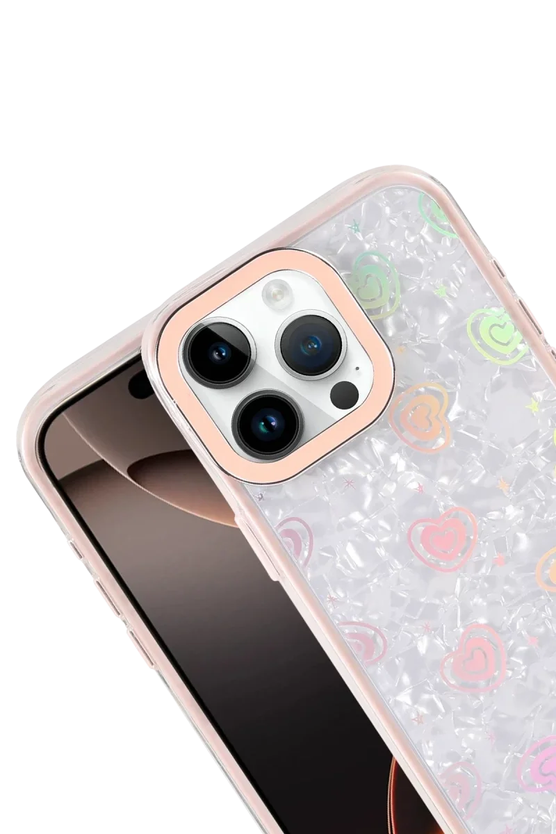 Apple iPhone 15 Pro Lumi Desenli Kapak - Pembe Apple iPhone 15 Pro Lumi Desenli Kapak - Pembe