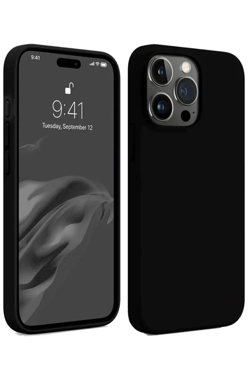 Apple iPhone 15 Pro Max Kılıf First Silikon - Siyah