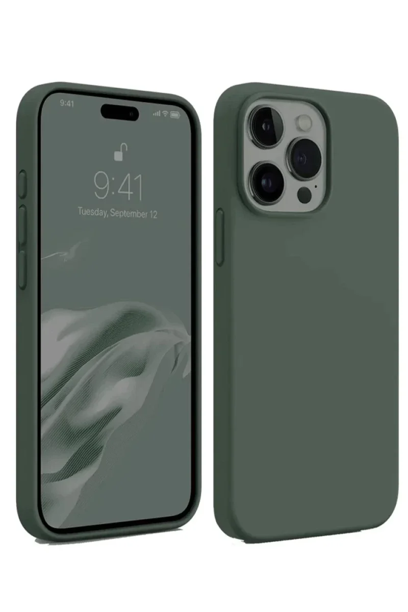 Apple iPhone 15 Pro Kılıf First Silikon - Koyu Yeşil Apple iPhone 15 Pro Kılıf First Silikon - Koyu Yeşil