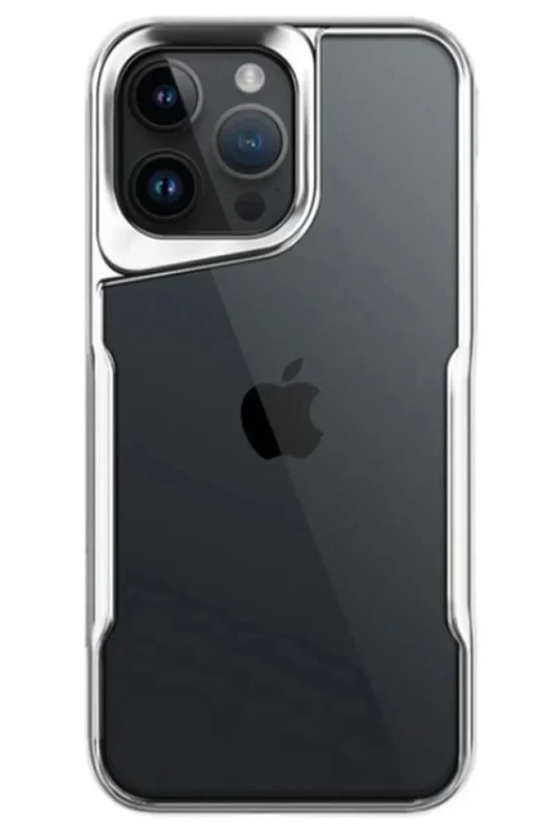 Apple iPhone 15 Pro Max Kılıf Boyi Silikon Kapak - Gümüş