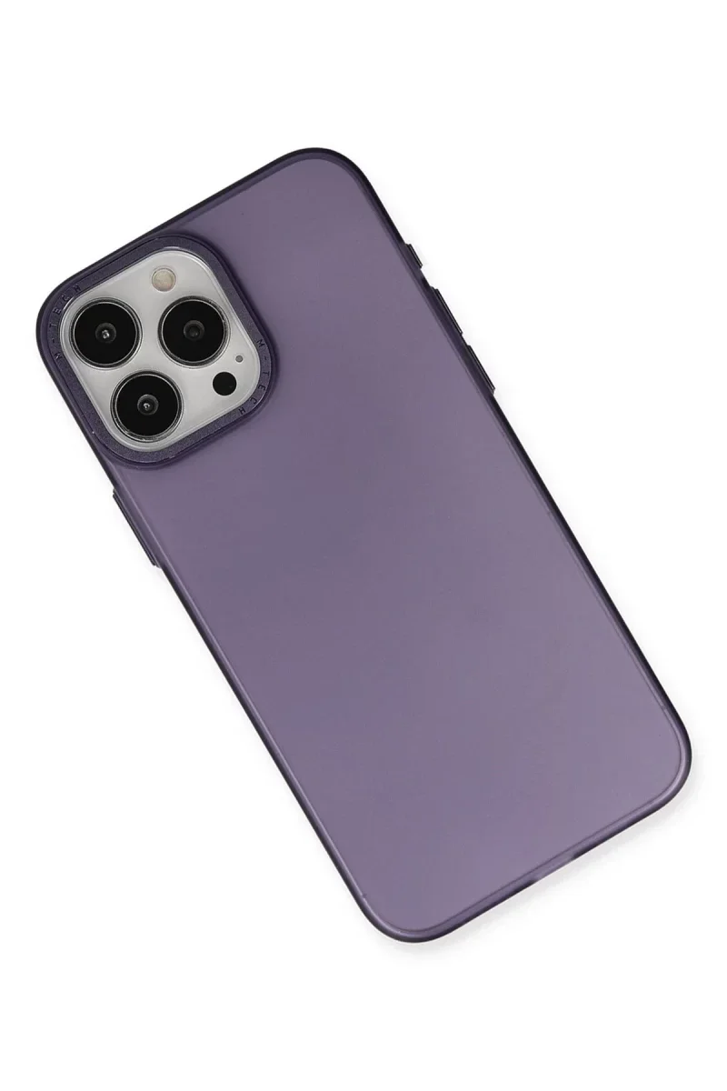 Apple iPhone 15 Pro Kılıf Modos Metal Kapak - Derin Mor