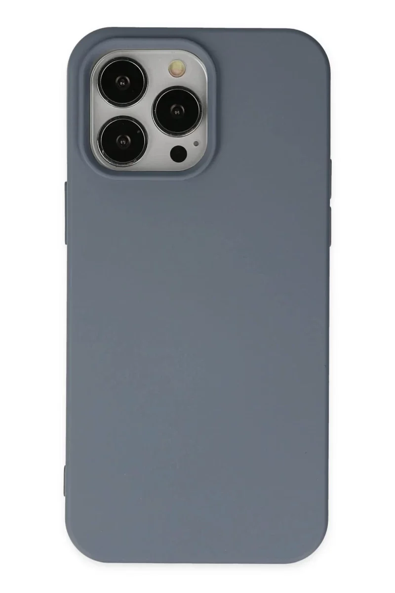 Apple iPhone 15 Pro Max Kılıf Nano içi Kadife Silikon - Gri Apple iPhone 15 Pro Max Kılıf Nano içi Kadife Silikon - Gri