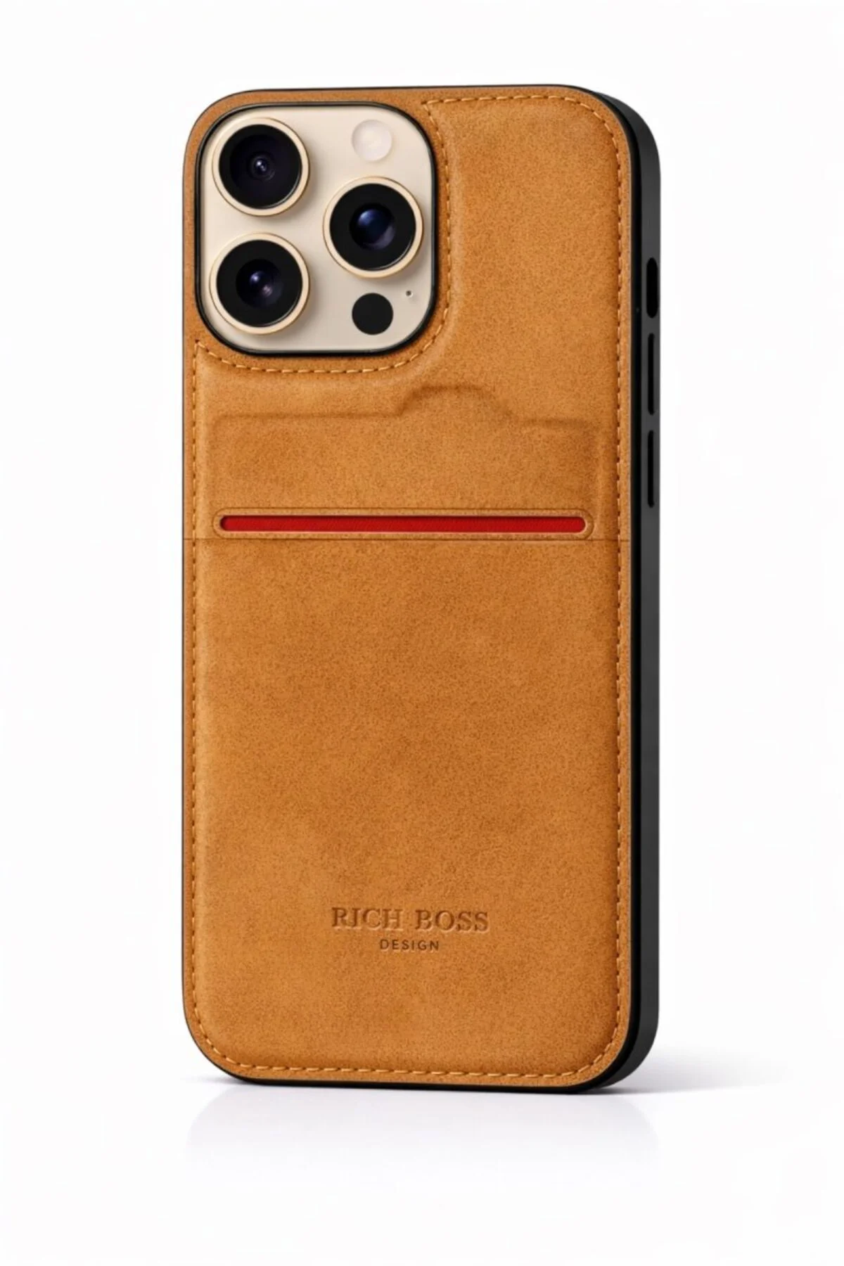 Apple iPhone 15 Pro Max Kartlıklı Rich Boss Lüx Deri Kılıf Koyu Kırmızı Fiyatı, Yorumları ve Özellikleri